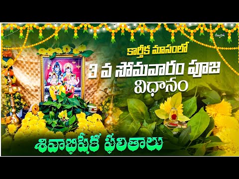 కార్తీకమాసంలో 3వ సోమవారం పూజ విధానం || Sivabhisheka phalitalu || Karthika somavaram Pooja vidhanam