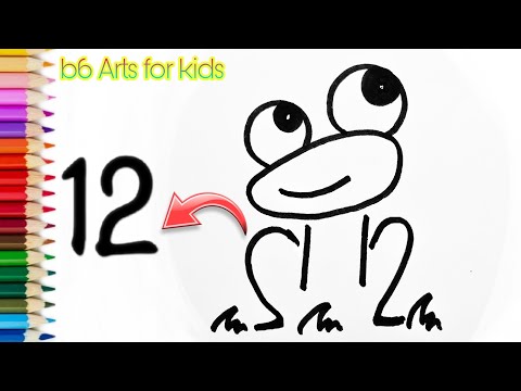 How to draw a frog from numbers 1 and 2