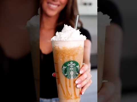 HOMEMADE CARAMEL FRAPPE! 🤎 it’s dairy-free/vegan too! #starbucks #starbucksdrinks #starbucksrecipes