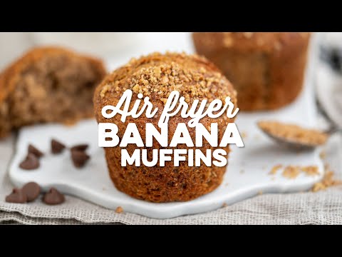 Air Fryer Banana Muffins ( Super soft!) | Supergolden Bakes