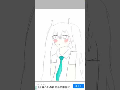 匿名M描いてみた！【中一】【スマホ指描き】#初音ミク#shorts#匿名M#指描き