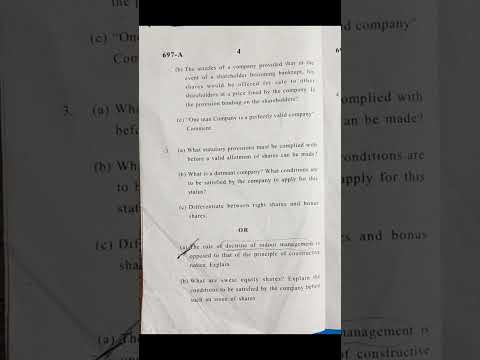 Corporate Laws B.com Hons 2nd semester question paper of sol   #shorts