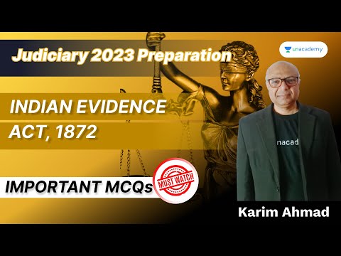 Important MCQs on Indian Evidence act | Judiciary Exams 2023 Preparation | Karim Siddiqui sir