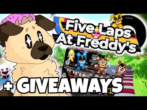 FIVE LAPS AT FREDDY'S LIVE + FNAF FIGURE GIVE-AWAYS!