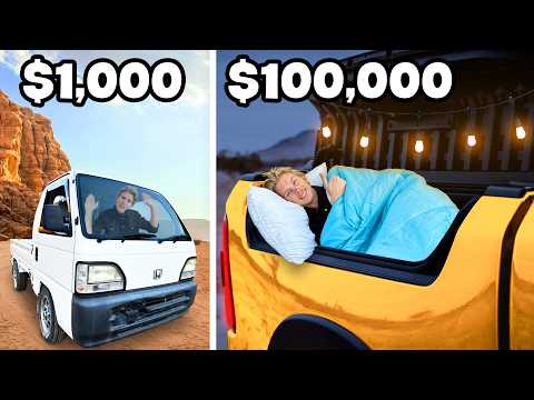 $1000 vs $100,000 Super Trucks! *Overnight Challenge*