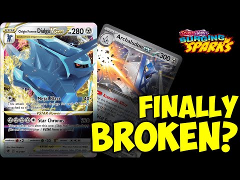 Archaludon ex from Surging Sparks Breaks Open Dialga VSTAR