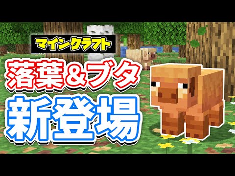 【マイクラ】ブタの亜種が新登場！落ち葉＆野花・ロードストーン強化！？スポーン場所・見た目・仕様など詳しく解説！【マインクラフト】SNAPSHOT 25W02A