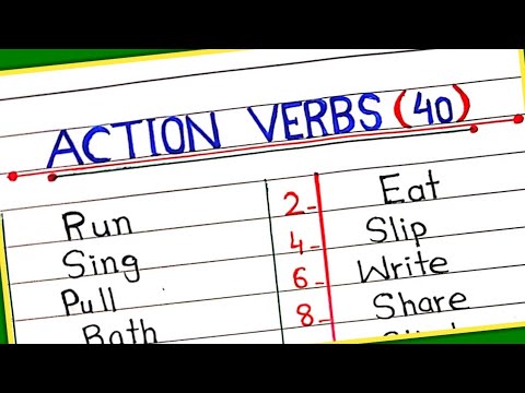 40 Action Verbs in English || Action words in english || English grammar