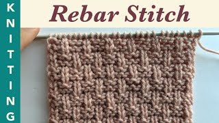 Rebar Knit Stitch Pattern. Only Knit & Purl Stitches. Beginner-friendly. Scarves, Cardigans & Hats.