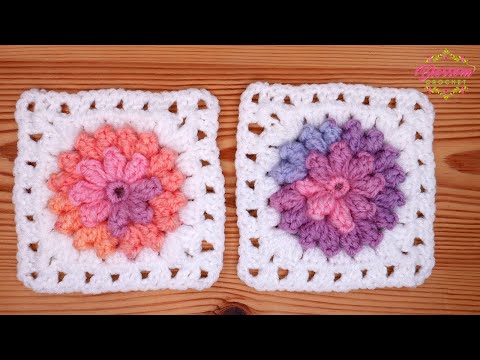 AMAZING Crochet Granny Squares! Popcorn Flowers