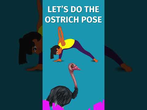 Ostrich Pose! Did you know these fun facts about the Ostrich! #yogaforkids #yogaguppy #kidsyoga #yog