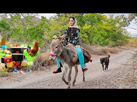 Village Lifestyle Iran | Amazing Donkey Riding by Village Girl