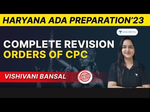 Revision on orders of CPC| Haryana ADA Exam preparation | Vishivani Bansal