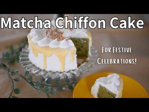 Festive Matcha Chiffon Cake: Light, Airy, and Full of Holiday Cheer!