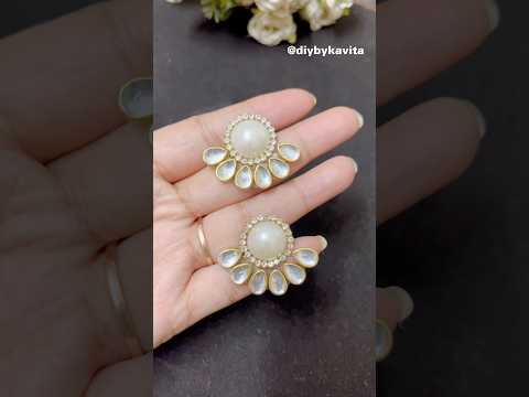 Diy Pearl Earrings Tutorials✨💖 #shorts #pearlearings #diycraft #sajnavesajna #trending