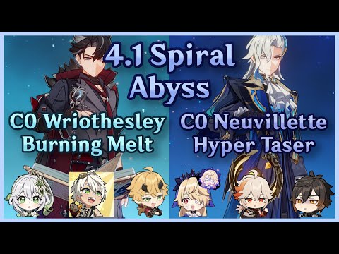 F2P C0 Wriothesley Burning Melt + C0 Neuvillette Hypercarry | 4.1 Spiral Abyss | Floor 12 Continuous