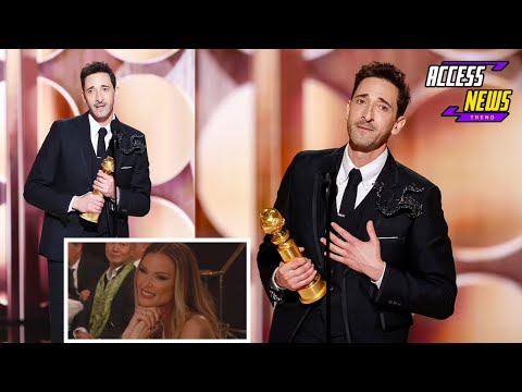 Adrien Brody's Emotional Golden Globes Moment 🏆❤️ | A Tribute to Love & Resilience ✨