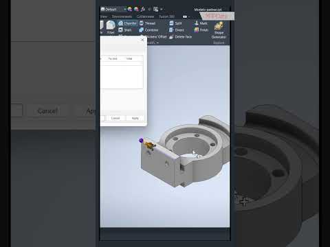 Como criar um chanfro parcial no Autodesk Inventor #Shorts