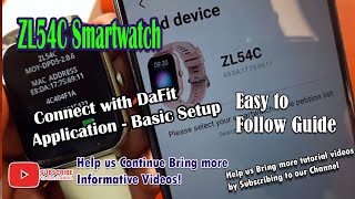 ZL54C Smartwatch - Connect with DaFit Application - Basic Setup