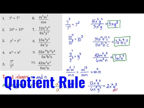 Quotient Rule | Exponential Rule Review