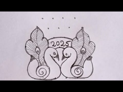 New year  rangoli designs 2025/7dots simple rangoli/kolam designs/New year muggulu/birds rangoli