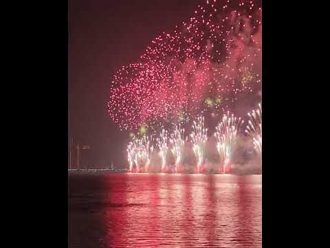 52,- National day celebration in UAE .. #corniche #cornichebeache #fireworks