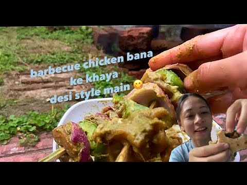 Rainy day with- BBQ chicken 🍗 😋 | Desi style Barbecue Chicken cooking |  polu Banashree Debbarma