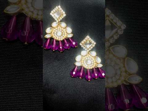 Diy kundan earrings 🌼 #diy #handmade #creative #craft #trending #shorts #earrings #cg #cgshorts #yt