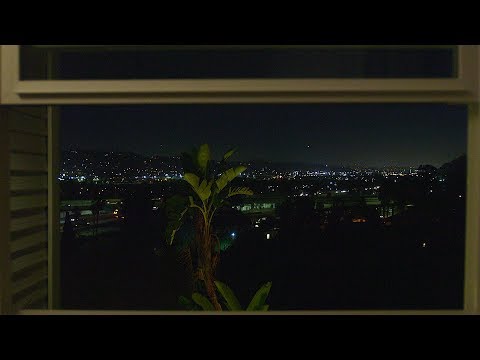 HILLSIDE WINDOW VIEW - NIGHT  Relaxing video with Sound