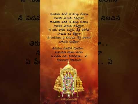 తిరుమల మందిర సుందరా.    #lordbalaji #telugudevotionalsongs #telugulyrics #@villagethings650