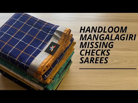 Checked Missing Checks | Mangalagiri Cotton Sarees | Shop on www.fabk.in #fabksarees #cottonsarees