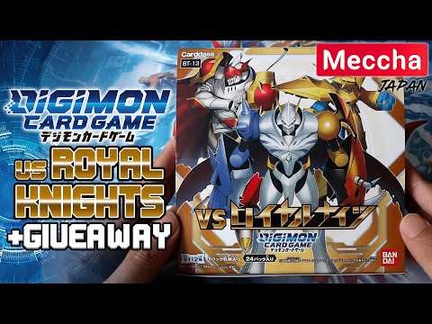 DIGIMON CARD GAME BT-13 VS Royal Knights Booster Box Opening + GIVEAWAY (Meccha Japan Collab)