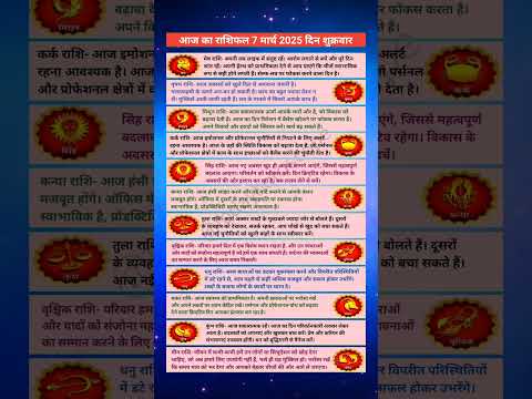 7 मार्च 2025 | आज का राशिफल | today horoscope | daily horoscope | aaj ka rashifal | #astrologer