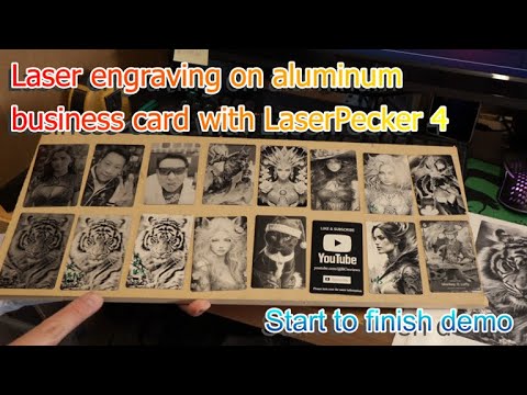 LaserPecker 4 engraving aluminum business cards start to finish by Benson Chik