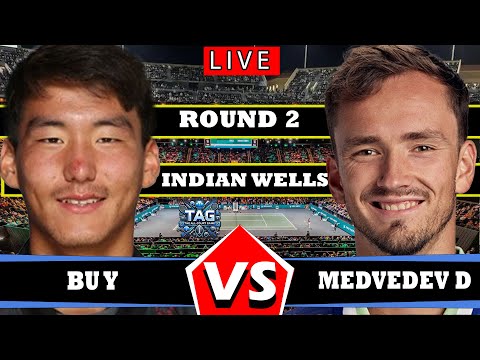 🔴LIVE: Bu Y vs Medvedev D • Indian Wells 2025 #round2 #Bu #Medvedev #tennis #atp