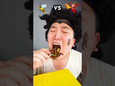 Spicy Sauce vs Honey sauce Emoji food Challenge | dubai chocolate 🍫 Mukbang Funny Video #shorts