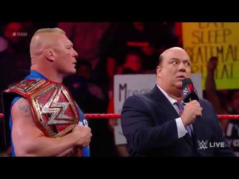 Brock Lesnar  attack  on The Miz at  'Miz TV'  Raw, Aug  7, 2017