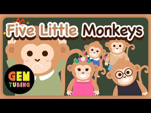 Five Little Monkeys Jumping on the Bed | Cartoon Kids Songs | Nursery Rhymes | Kids song