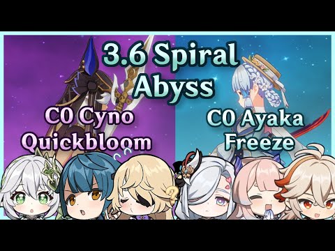 F2P C0 Cyno Quickbloom + C0 Ayaka Freeze | 3.6 Spiral Abyss | Floor 12 Continuous