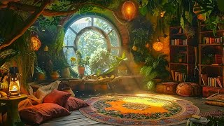 Magical Forest Music 🌿 Hobbit Room Ambience 🌿 A Peaceful Sanctuary for Focus, Reading & Rejuvenation