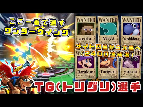 6人目のスマメイトレート2400達成者！日本最上位バンカズ使いTG(トリグリ)選手ハイライト【スマブラSP/好プレー集】