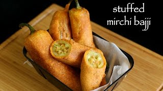 stuffed mirchi bajji recipe | stuffed menasinakai bajji | milagai bajji recipe