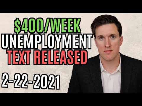 TEXT RELEASED - Unemployment Insurance Boost ($400/week) UPDATE