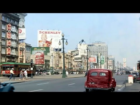 New Orleans 1950s in color  [60fps, Remastered] w/sound design added