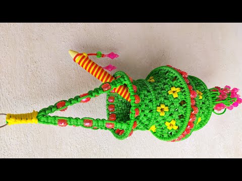 मैक्रैम कान्हा मटकी / दही हांडी || Macrame Krishna Dahi Handi / Matki TUTORIAL#Macrame #macramematki