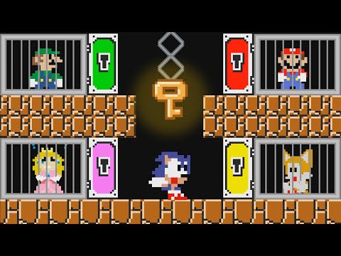 Sonic CHOOSE rescue Mario Luigi Tails Peach Key Door Maze Mayhem (ANIMATION)