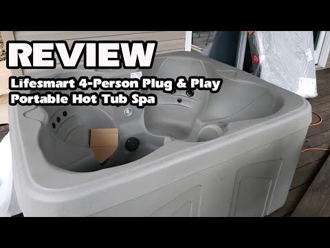 Lifesmart 4 Person Plug & Play Portable Square Hot Tub Spa-DANIEL