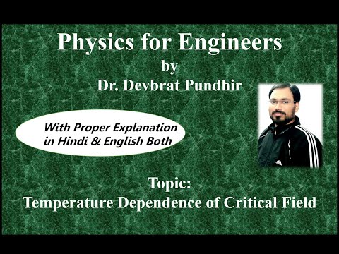 Temperature Dependence of Critical Field in Superconductors I B. Tech. I B. Sc. Physics