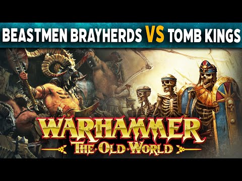 Beastmen Brayherds VS Tomb Kings   Warhammer The Old World Live Battle Report