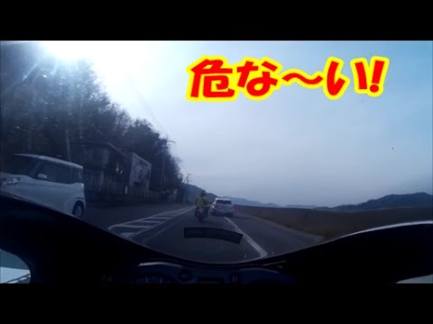 【隼のツーリング日記】　源助師匠危機一髪　Risky driving